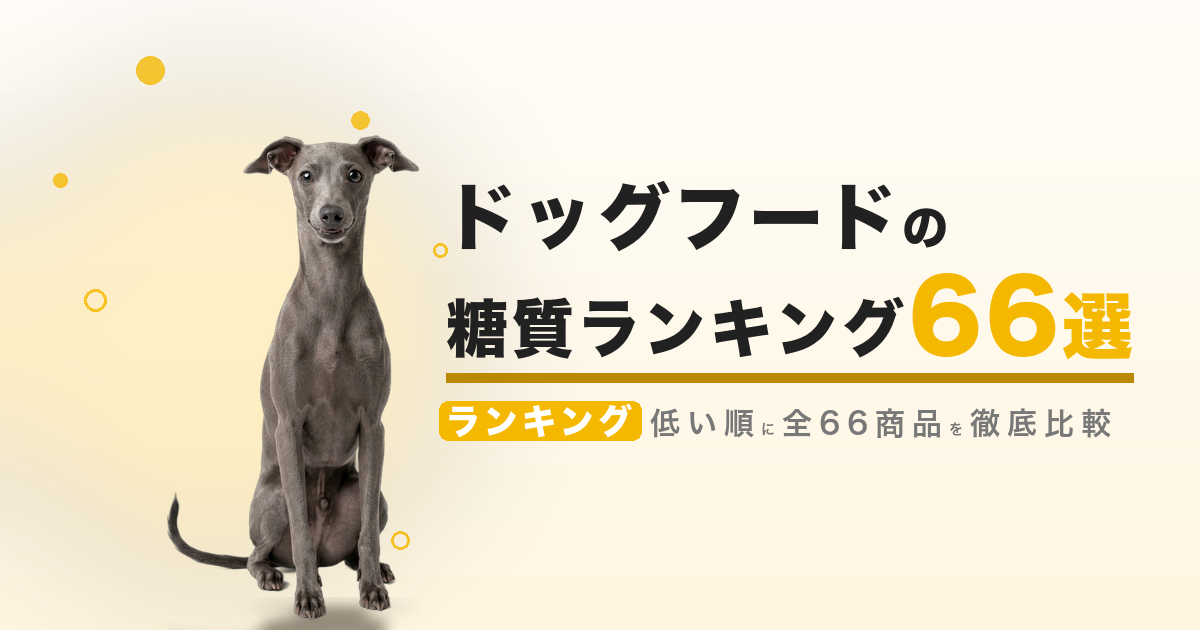 ドッグフードの糖質ランキング 66選